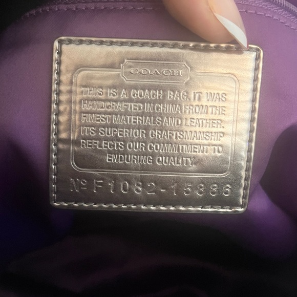 Coach Limited Edition Poppy Tartan Berry Plaid Large Glam Tote Bag - Picture 8 of 14